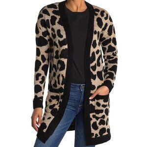 Ceny Black & Oatmeal Open Front Cardigan Medium